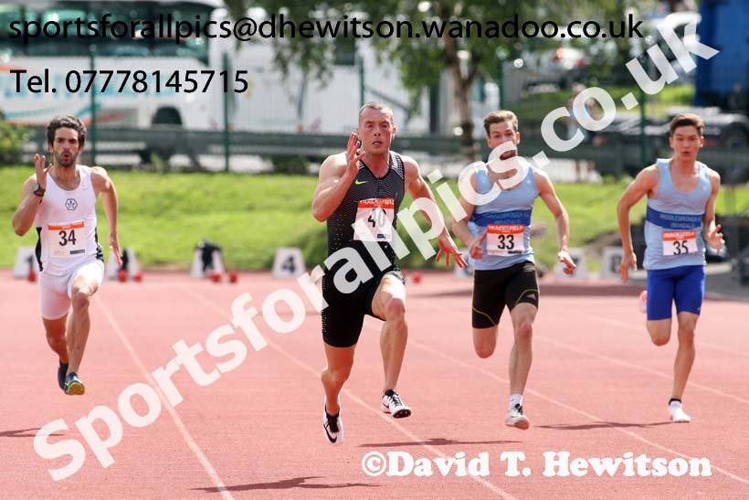 Richard Kilty ran 10.01 sec. in a 100 metres race at Hexham on Saturday, July 16th. Photo: David T. Hewitson/Sports for All Pics